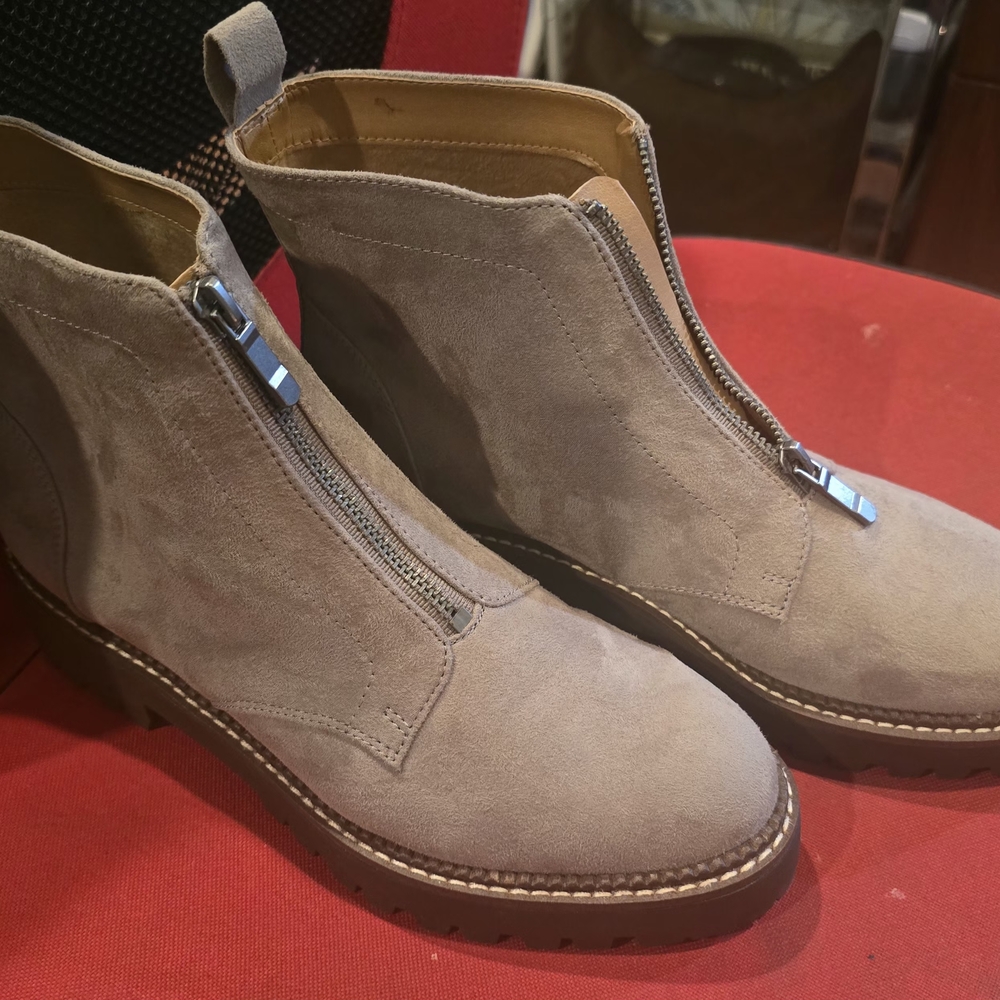Elegant Taupe Suede Ankle Boots